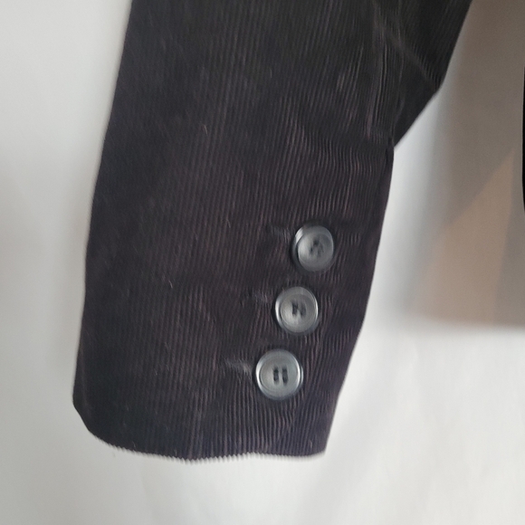 H&M Black Corduroy 2 Button Career Work Office Blazer Women's Size 8 - Picture 6 of 13